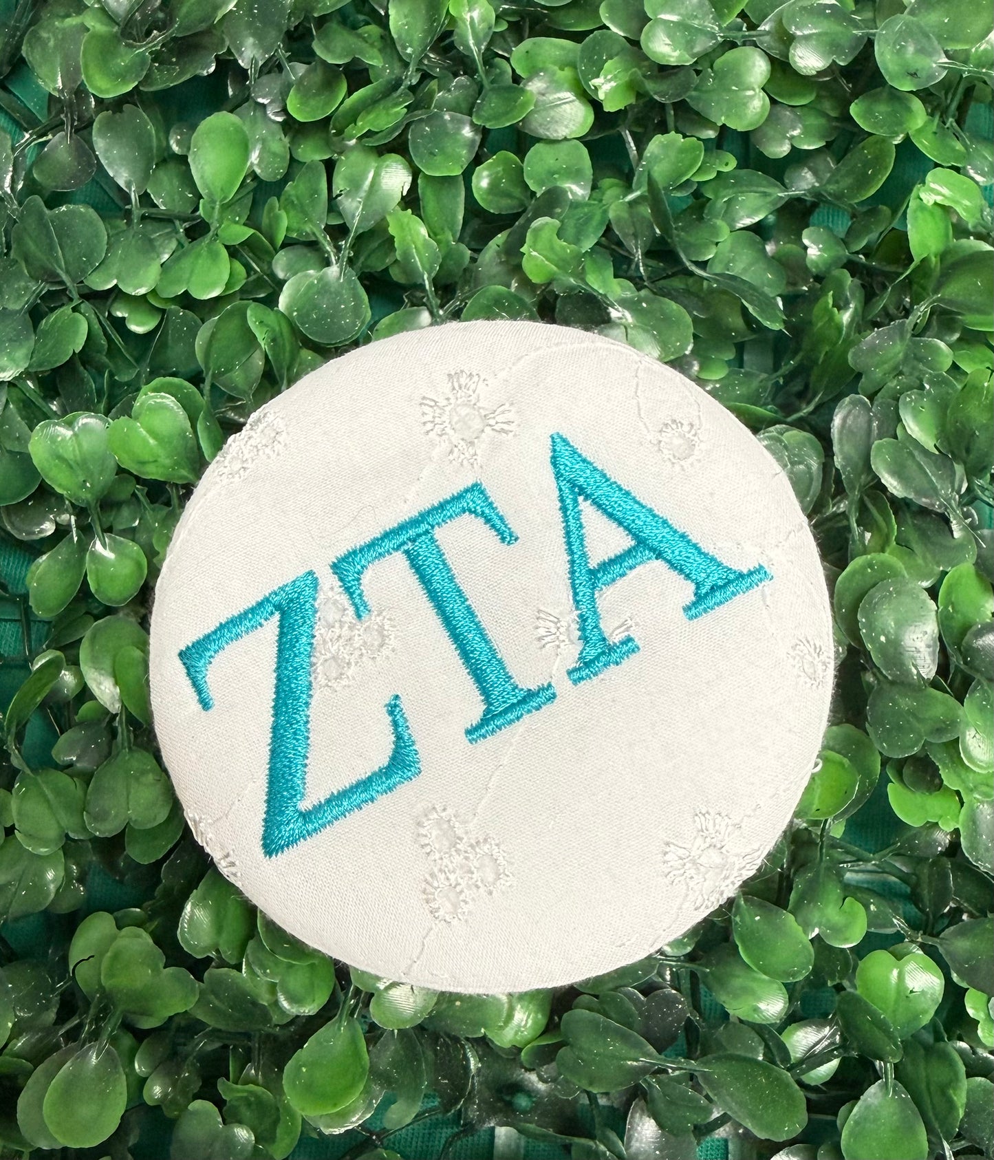 Embroidered sorority buttons