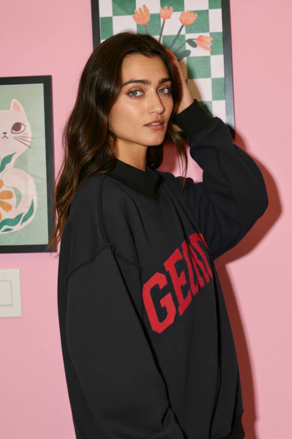 IT2594-GEORGIA | 'GEORGIA&GA' Reversible Mockneck Sweatshirt