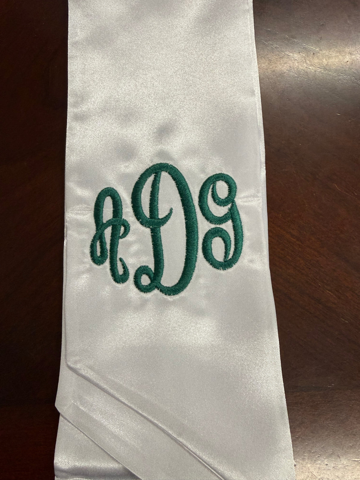 Embroidered bouquet sash