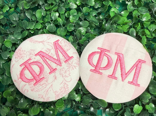 Embroidered sorority buttons