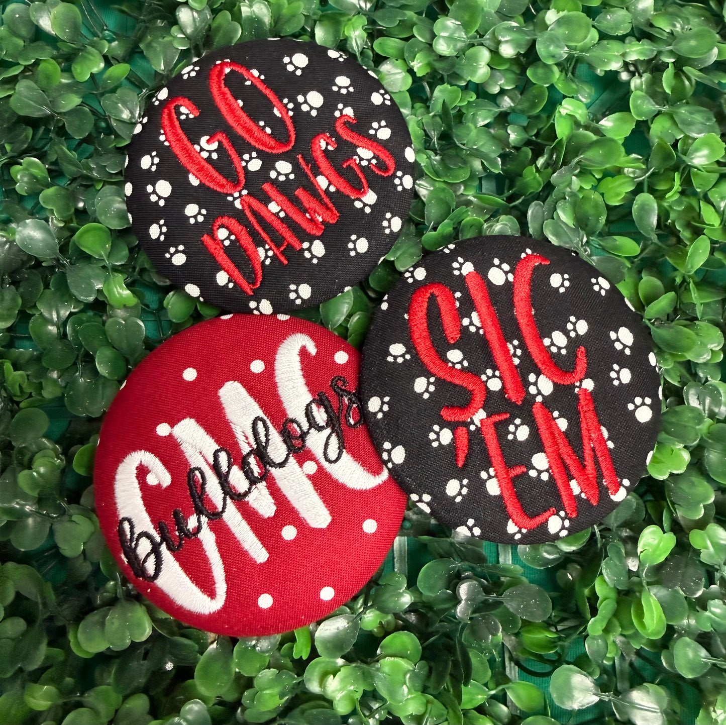 Embroidered GMC buttons