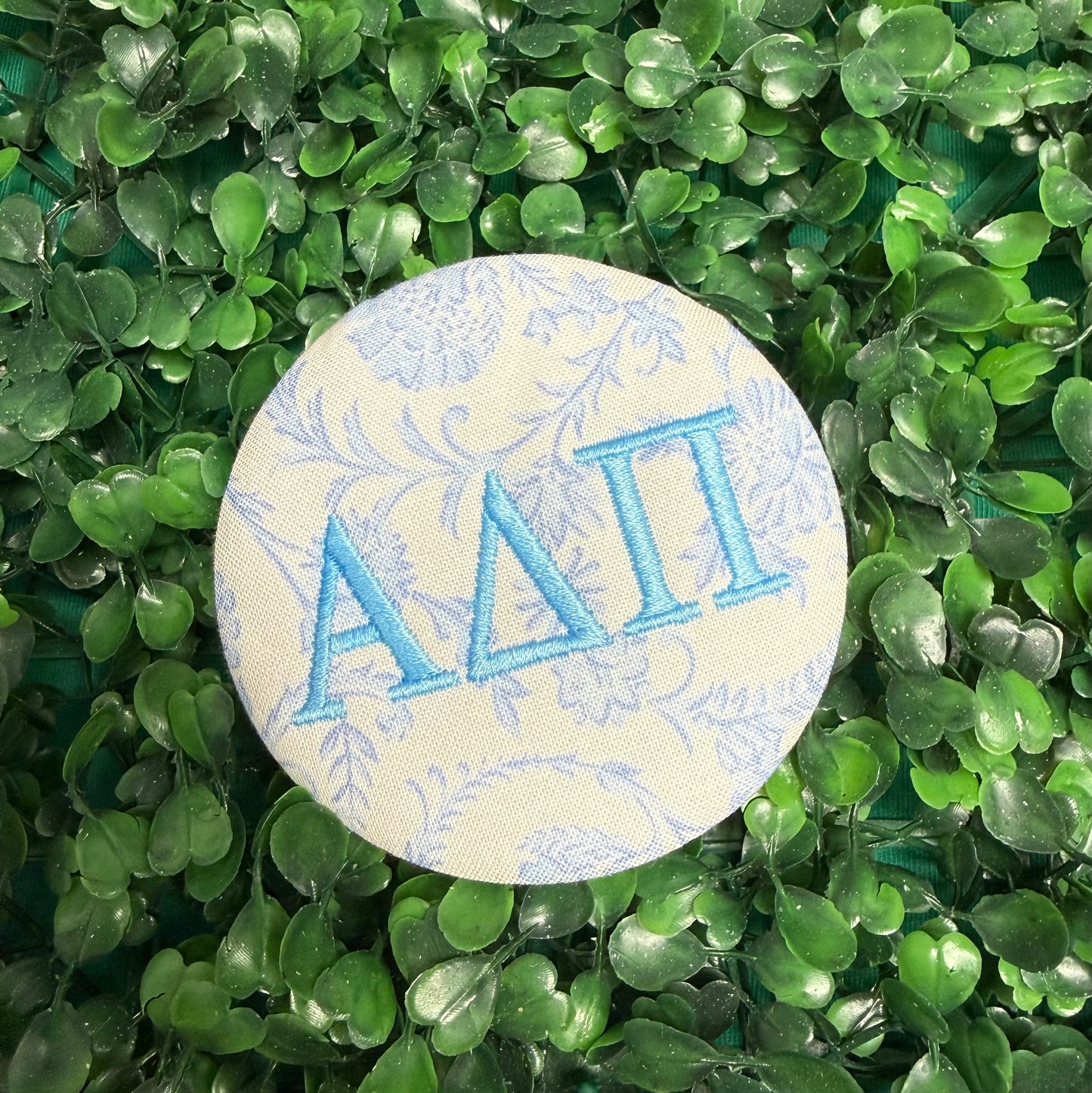 Embroidered sorority buttons