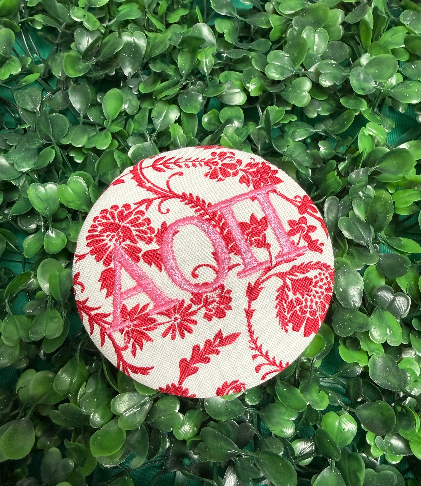 Embroidered sorority buttons