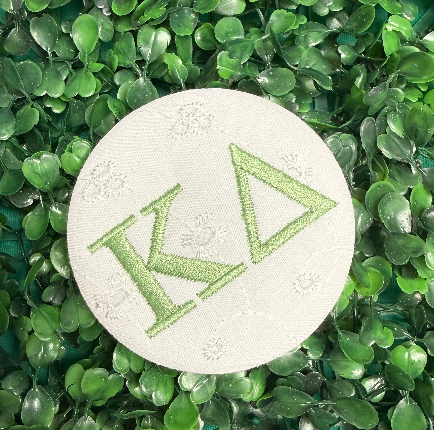 Embroidered sorority buttons