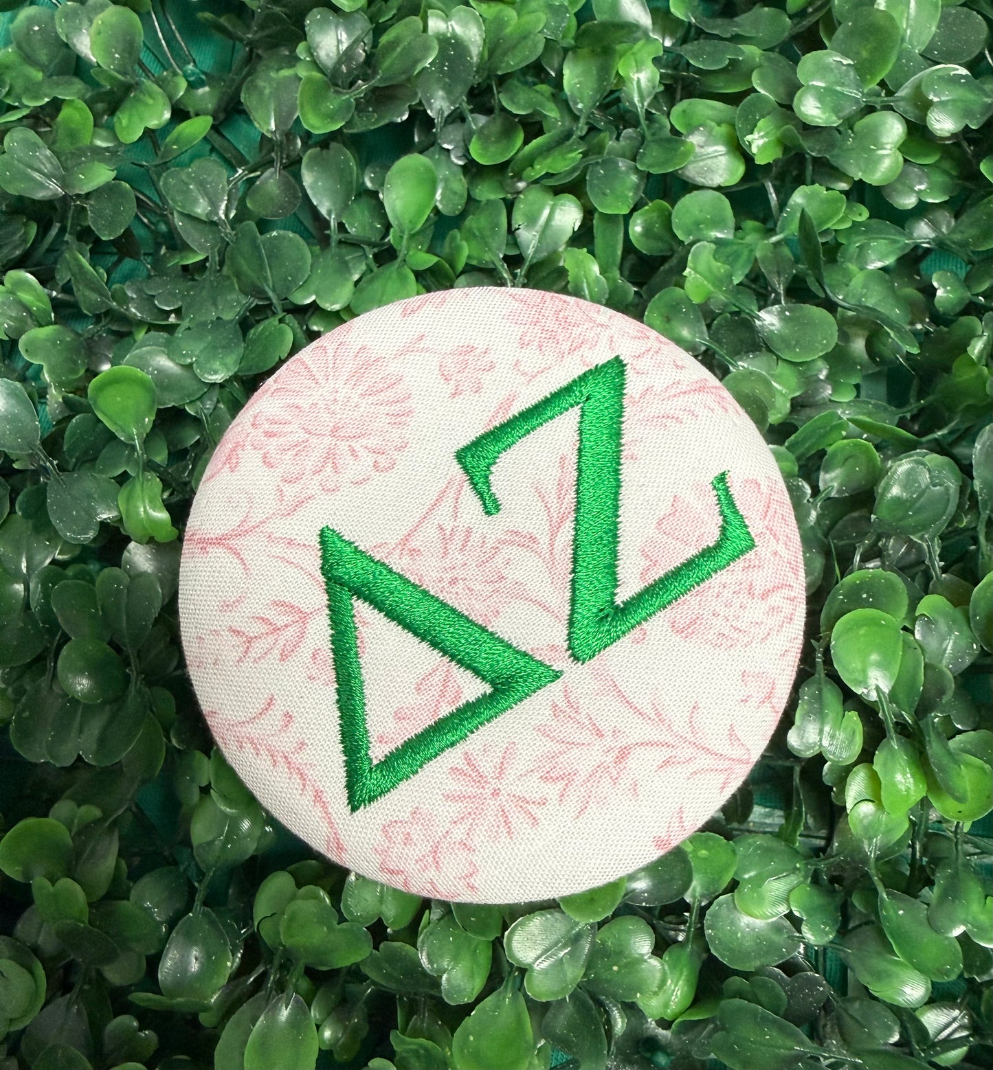 Embroidered sorority buttons