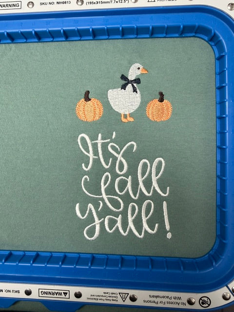 It's Fall Yall! embroidered duck tshirt