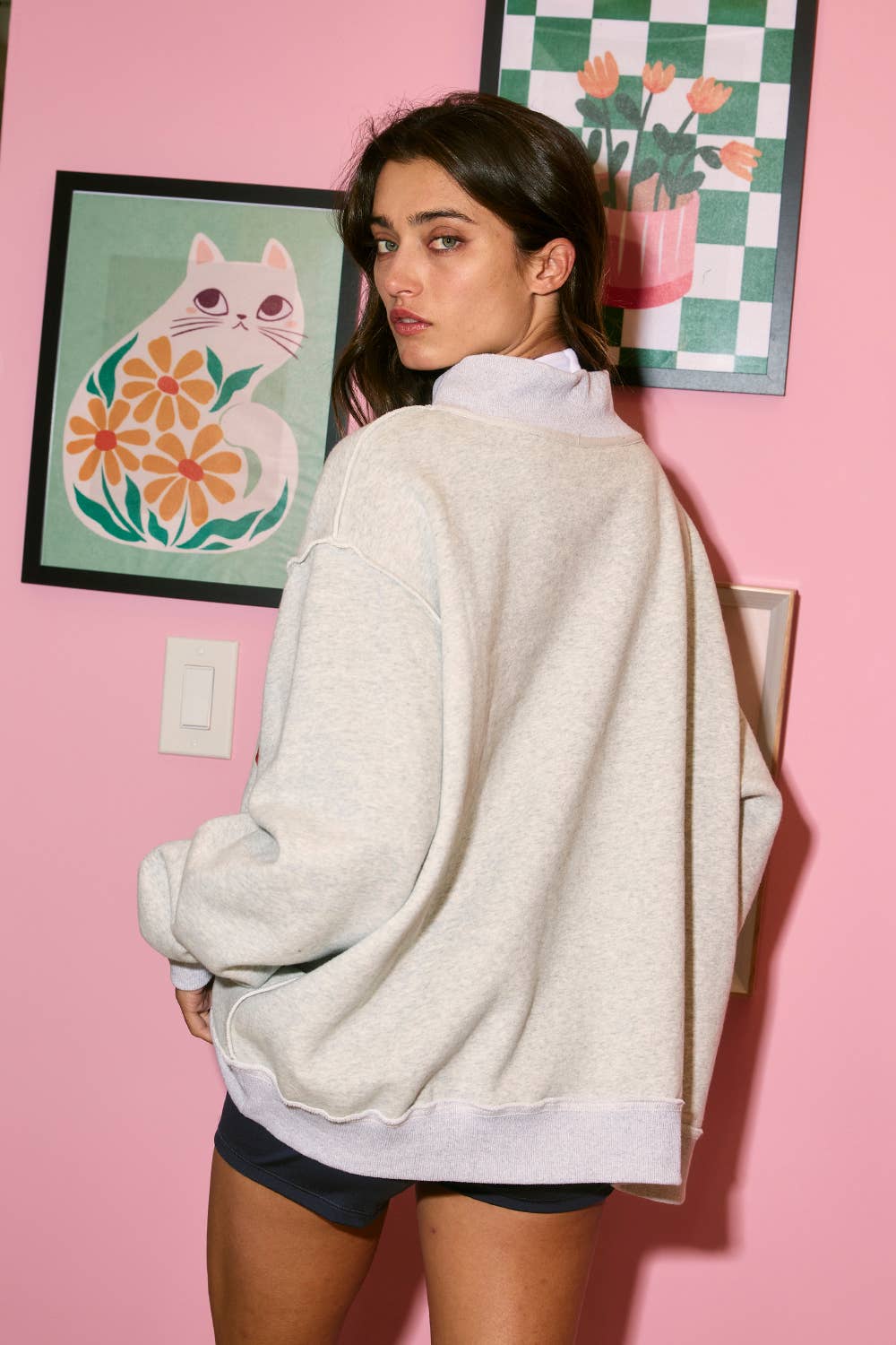 IT2594-GEORGIA | 'GEORGIA&GA' Reversible Mockneck Sweatshirt